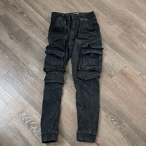 Fashion Nova Black Utility Cargo Joggers